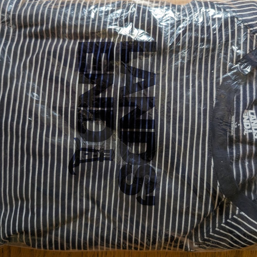 Land's End Navy Stripe Pajama Set NWT